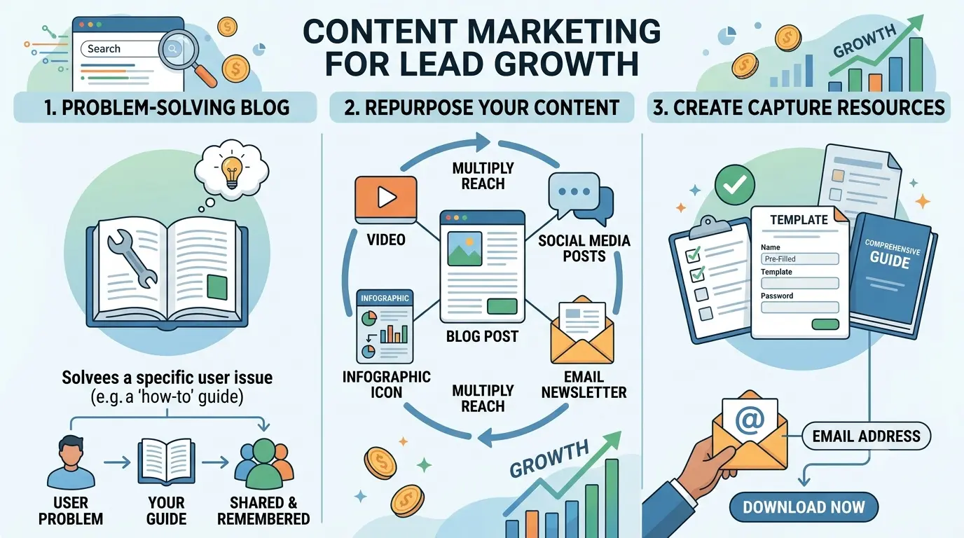 How to Get Leads Without Ads seo and content marketing