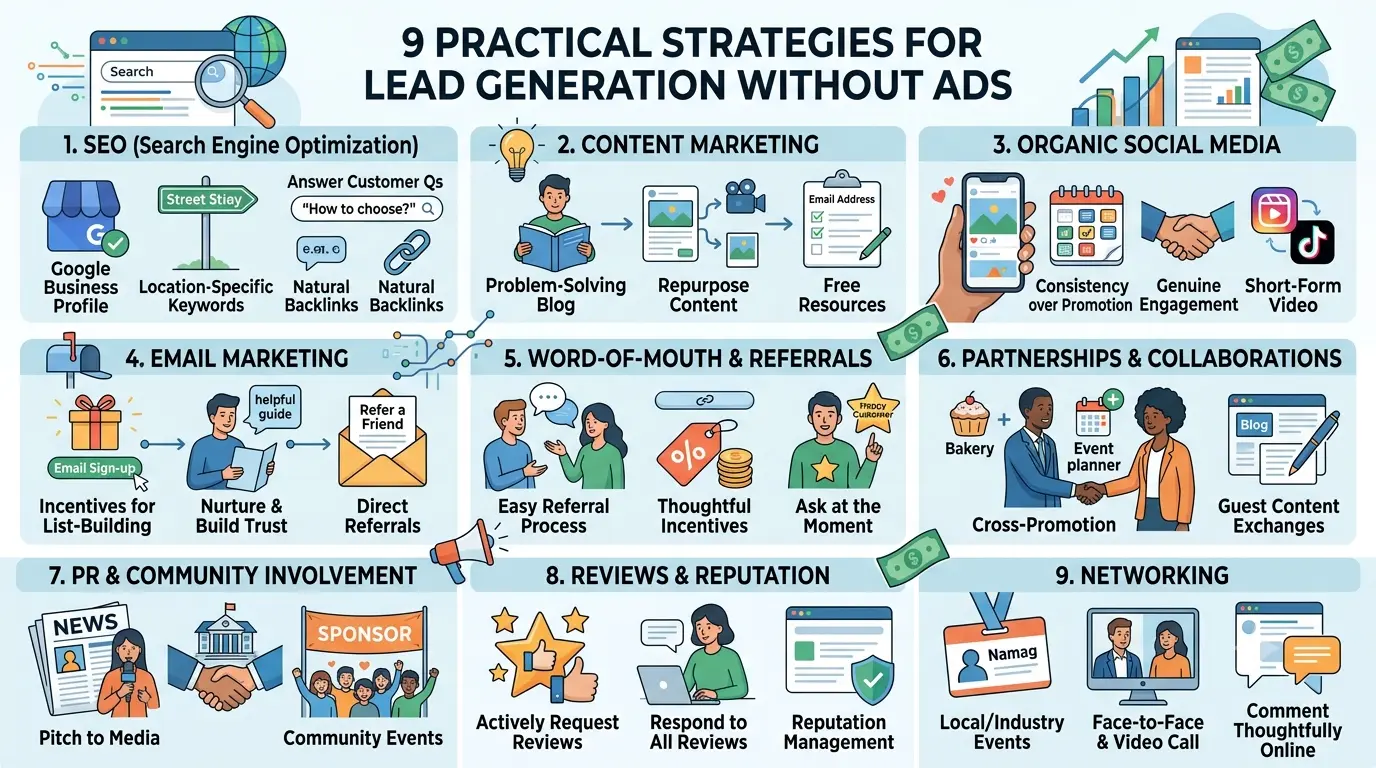 How to Get Leads Without Ads strategies for lead generation